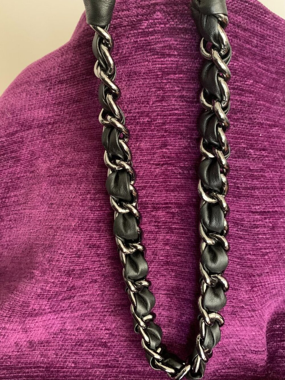 Gunmetal Chain Link Necklace and Bracelet Set